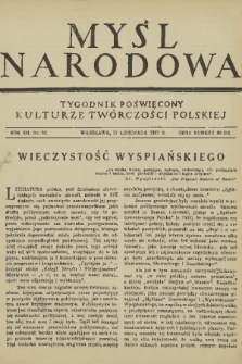 Myśl Narodowa : tygodnik poświęcony kulturze twórczości polskiej. R. 12, 1932, nr 52