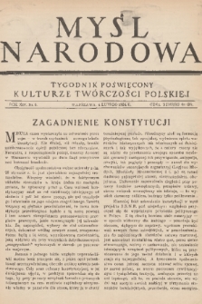 Myśl Narodowa : tygodnik poświęcony kulturze twórczości polskiej. R. 14, 1934, nr 6