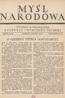Myśl Narodowa : tygodnik poświęcony kulturze twórczości polskiej. R. 14, 1934, nr 52