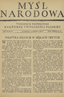 Myśl Narodowa : tygodnik poświęcony kulturze twórczości polskiej. R. 16, 1936, nr 25