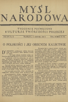 Myśl Narodowa : tygodnik poświęcony kulturze twórczości polskiej. R. 16, 1936, nr 36