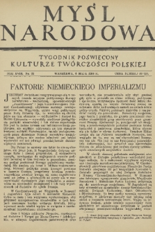 Myśl Narodowa : tygodnik poświęcony kulturze twórczości polskiej. R. 18, 1938, nr 20