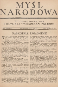 Myśl Narodowa : tygodnik poświęcony kulturze twórczości polskiej. R. 19, 1939, nr 31