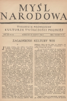 Myśl Narodowa : tygodnik poświęcony kulturze twórczości polskiej. R. 19, 1939, nr 35
