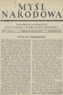 Myśl Narodowa : tygodnik polityczno-społeczny. R. 5, 1925, nr 48
