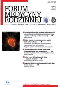 Forum Medycyny Rodzinnej : czasopismo Polskiego Towarzystwa Medycyny Rodzinnej. T. 15, 2021, nr 5