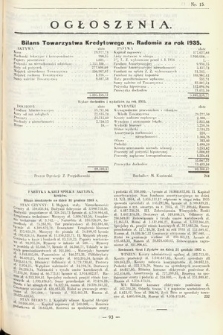 Ogłoszenia [dodatek do Dziennika Urzędowego Ministerstwa Skarbu]. 1936, nr 15