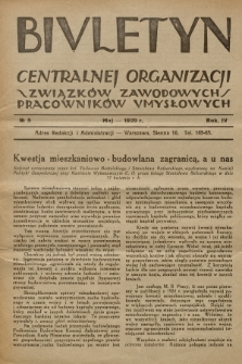 Biuletyn Centralnej Organizacji Związków Zawodowych Pracowników Umysłowych. R. 4, 1929, Nr 5