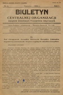 Biuletyn Centralnej Organizacji Związków Zawodowych Pracowników Umysłowych. R. 1, 1926, Nr 4