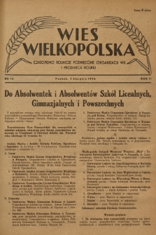 Wieś Wielkopolska : czasopismo rolnicze poświęcone organizacji wsi i produkcji rolnej. R. 2, 1946, Nr 16