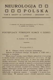 Neurologja Polska. T. 2, 1911, z. 3