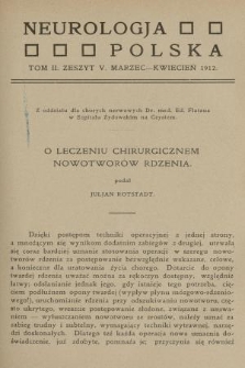 Neurologja Polska. T. 2, 1912, z. 5