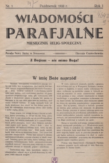 Wiadomości Parafjalne : miesięcznik relig.-społeczny. R.1, 1933, nr 1