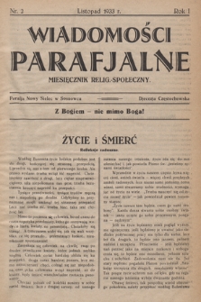 Wiadomości Parafjalne : miesięcznik relig.-społeczny. R.1, 1933, nr 2