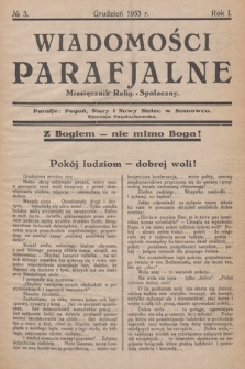 Wiadomości Parafjalne : miesięcznik relig.-społeczny. R.1, 1933, nr 3
