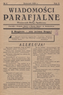 Wiadomości Parafjalne : miesięcznik relig.-społeczny. R.2, 1934, nr 4