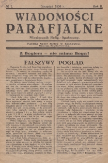 Wiadomości Parafjalne : miesięcznik relig.-społeczny. R.2, 1934, nr 7