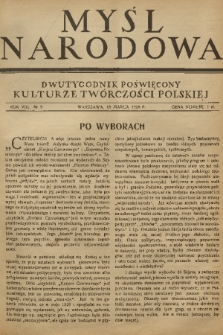 Myśl Narodowa : dwutygodnik poświęcony kulturze twórczości polskiej. R. 8, 1928, nr 9