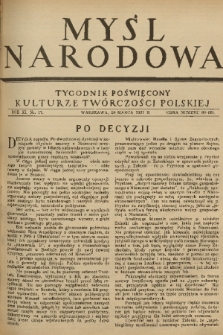 Myśl Narodowa : tygodnik poświęcony kulturze twórczości polskiej. R. 11, 1931, nr 17