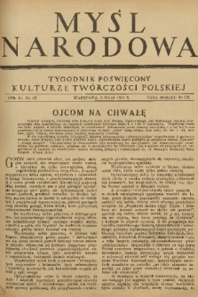 Myśl Narodowa : tygodnik poświęcony kulturze twórczości polskiej. R. 11, 1931, nr 22