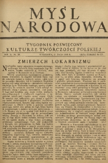 Myśl Narodowa : tygodnik poświęcony kulturze twórczości polskiej. R. 11, 1931, nr 26