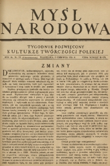Myśl Narodowa : tygodnik poświęcony kulturze twórczości polskiej. R. 11, 1931, nr 28