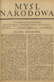 Myśl Narodowa : tygodnik poświęcony kulturze twórczości polskiej. R. 11, 1931, nr 29