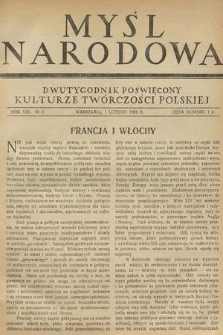 Myśl Narodowa : dwutygodnik poświęcony kulturze twórczości polskiej. R. 8, 1928, nr 3