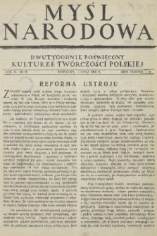 Myśl Narodowa : dwutygodnik poświęcony kulturze twórczości polskiej. R. 6, 1926, nr 28