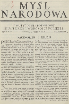 Myśl Narodowa : dwutygodnik poświęcony kulturze twórczości polskiej. R. 6, 1926, nr 34
