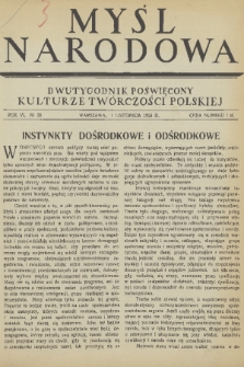 Myśl Narodowa : dwutygodnik poświęcony kulturze twórczości polskiej. R. 6, 1926, nr 38