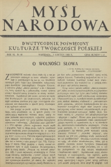 Myśl Narodowa : dwutygodnik poświęcony kulturze twórczości polskiej. R. 6, 1926, nr 40