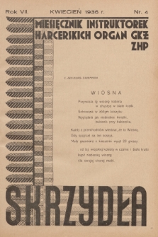 Skrzydła : miesięcznik instruktorek harcerskich : organ GKŻ ZHP, R. 7, 1936, Nr 4