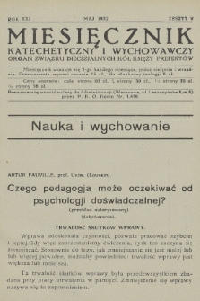 Miesięcznik Katechetyczny i Wychowawczy : organ Związku Diecezjalnych Kół Księży Prefektów. R.21, 1932, z. 5