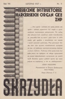 Skrzydła : miesięcznik instruktorek harcerskich : organ GKŻ ZHP, R. 8, 1937, Nr 11