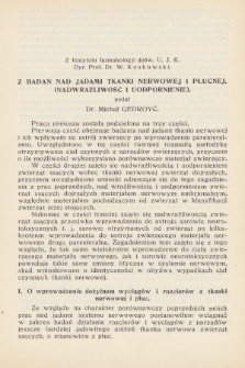 Rozprawy Biologiczne z Zakresu Medycyny Weterynaryjnej, Rolnictwa i Hodowli, T. 7, 1929, z. [4]