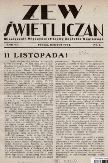 Zew Świetliczan : miesięcznik międzyświetlicowy Zagłębia Węglowego. R.6, 1934, nr 1