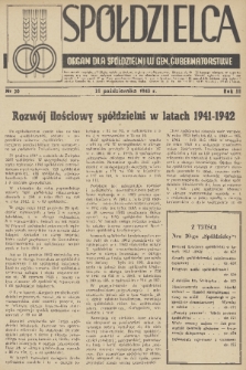 Spółdzielca : organ dla Spółdzielni w Gen. Gubernatorstwie. R. 3, 1943, nr 20