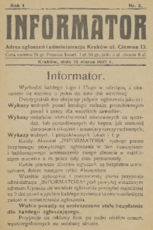 Informator. R. 1, 1927, nr 2