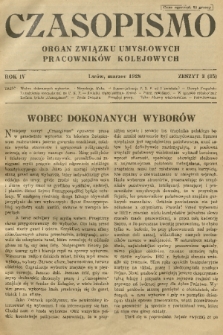 Czasopismo : organ Związku Pracowników Kolejowych z Wykształceniem Średniem. R. 4, 1928, z. 3