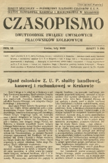 Czasopismo : dwutygodnik Związku Umysłowych Pracowników Kolejowych. R. 6, 1930, z. 3