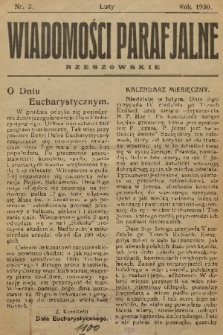 Wiadomości Parafjalne Rzeszowskie. 1930, nr 2