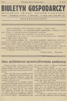 Biuletyn Gospodarczy Światowego Związku Polaków z Zagranicy. R. 1, 1938, nr 29