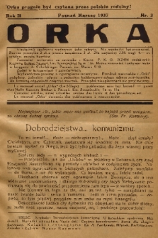 Orka : miesięcznik społeczny wydawany jako rękopis. R. 2, 1937, nr 3