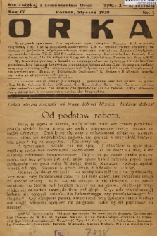 Orka : miesięcznik społeczny. R. 4, 1939, nr 1