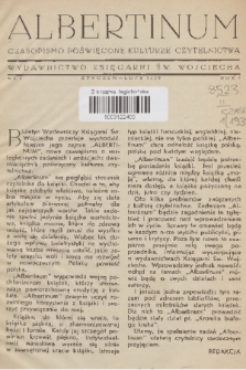 Albertinum : czasopismo poświęcone kulturze czytelnictwa. R.1, 1939, Nr 1
