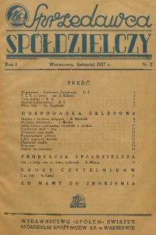 Sprzedawca Spółdzielczy. R. 1, 1937, nr 2