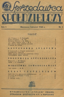 Sprzedawca Spółdzielczy. R. 2, 1938, nr 4