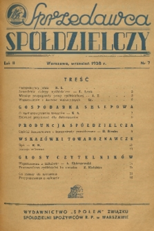 Sprzedawca Spółdzielczy. R. 2, 1938, nr 7