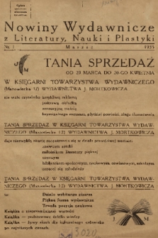 Nowiny Wydawnicze z Literatury, Nauki i Plastyki. 1935, nr 1
